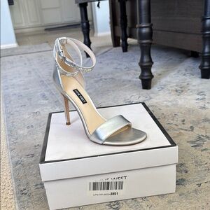 Nine West Silver Strappy Heels